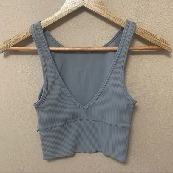 Lululemon Power Pivot Ribbed Tank Top Gray Grey Size 2 - Picture 3 of 7